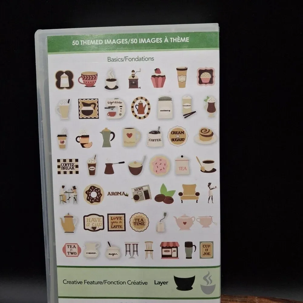 Cricut Lite Love You a Latte Cartridge Keyboard Overlay Handbook Coffee Tea